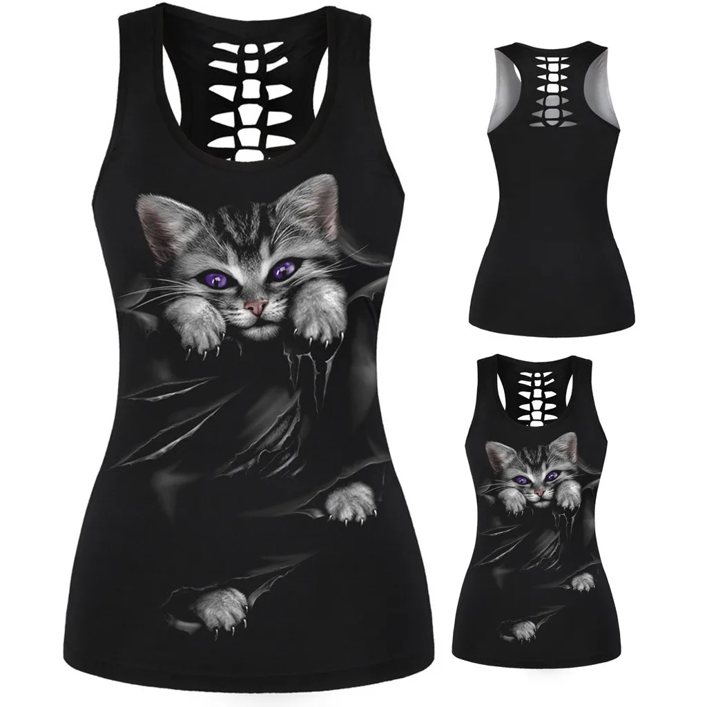 cat print vogue gothic t shirt Women 3D Printed Sleeveless Fashion Tank Tops vintage O-Neck Casual loose Vest poleras mujer#sw
cat print vogue gothic t shirt Women 3D Printed Sleeveless Fashion Tank Tops vintage O-Neck Casual loose Vest poleras mujer#sw