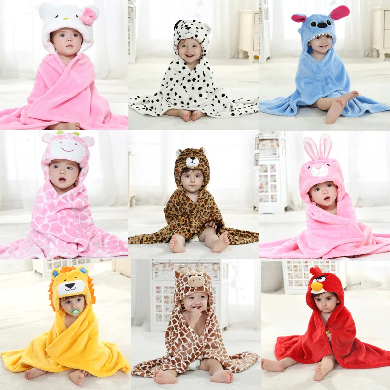 Baby Blanket Bathrobe Hooded Animal Modeling Cloak 10 Styles Cartoon Children Towel Kids Bath Robe Infant Cotton Warm | Мать и ребенок
