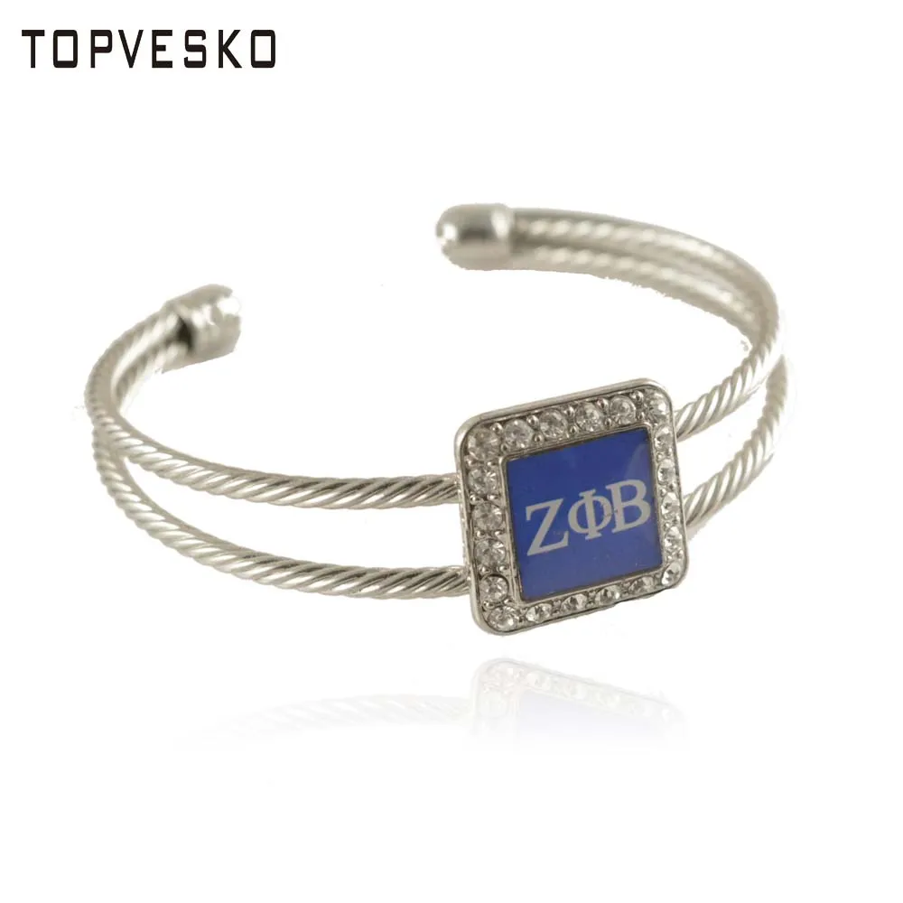 Drop Shipping Sorority Jewelry Customized Bule color Twist Square Zeta Bangle Bracelet
Drop Shipping Sorority Jewelry Customized Bule color Twist Square Zeta Bangle Bracelet