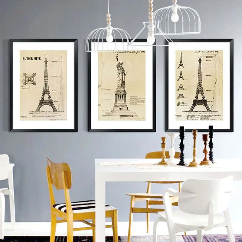 HAOCHU-Nordic-Canvas-Painting-European-Style-Living-Room-Decorative-Paintings-Retro-Caffe-Paintings-Building-Eiffel-Tower (1)