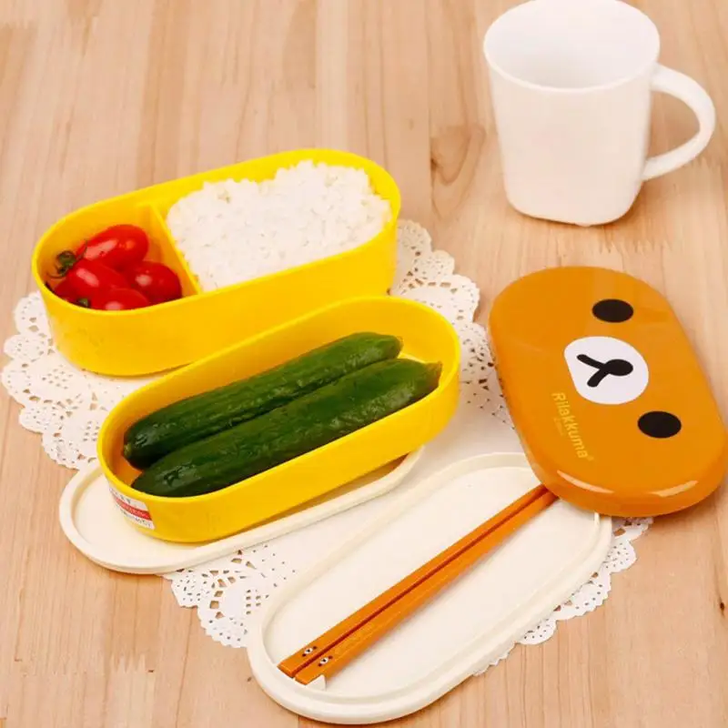 Cute 2 Layer Cartoon Rilakkuma Bento Box,tableware Container Food Container Japanese Style Plastic Lunch Storage box BPA Free
Cute 2 Layer Cartoon Rilakkuma Bento Box,tableware Container Food Container Japanese Style Plastic Lunch Storage box BPA Free