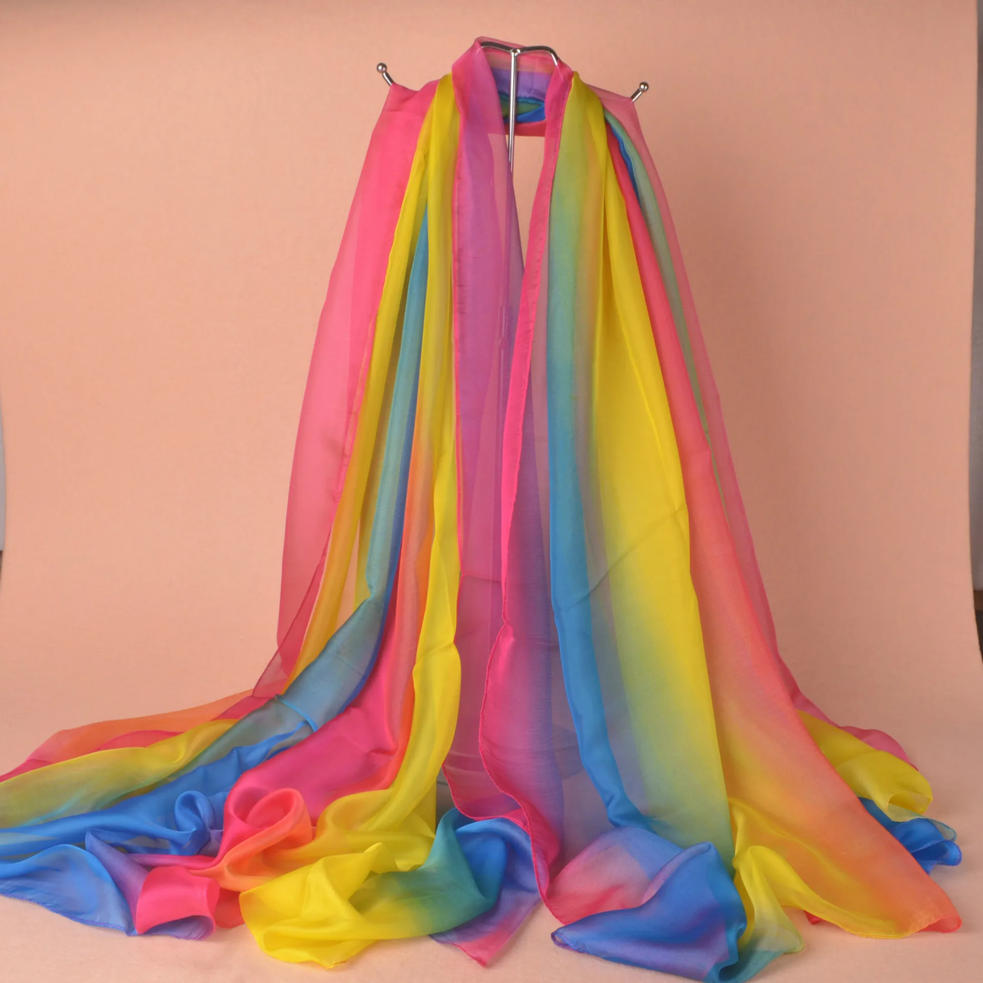 2019 Chiffon Long Silk Scarf Rainbow Scarf Colorful Variety Korean Shawl Summer Beach Sunscreen Women's Scarf
2019 Chiffon Long Silk Scarf Rainbow Scarf Colorful Variety Korean Shawl Summer Beach Sunscreen Women's Scarf