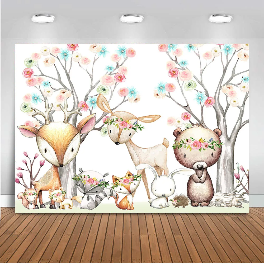 Woodland Safari jungle background for photo Newborn Baby Shower Backdrop for Photography Fawn Raccoon Fox Theme Party
Woodland Safari jungle background for photo Newborn Baby Shower Backdrop for Photography Fawn Raccoon Fox Theme Party