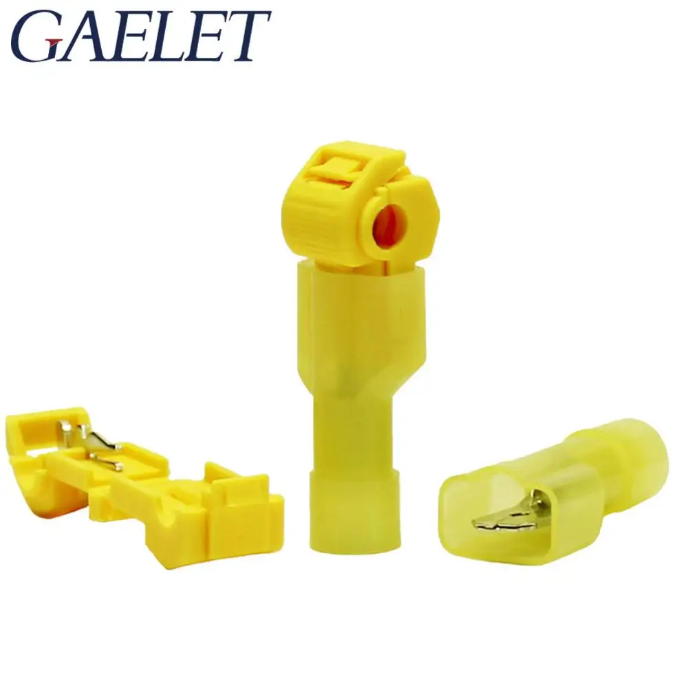 5pcs/lot L1 Yellow T Type Quick Splice Crimp Terminal Wire Convenient Connector For 4-6 mm Line Free Shipping GT34
5pcs/lot L1 Yellow T Type Quick Splice Crimp Terminal Wire Convenient Connector For 4-6 mm Line Free Shipping GT34