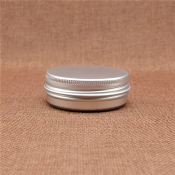 

40g Cosmetic Lip Balm Aluminum Jar Refillable Batom Eye Cream Small Tin Empty Travel set Silver Container Screw Cap