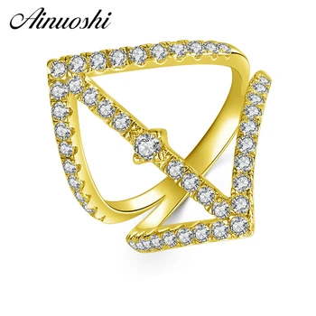 AINUOSHI 14K Solid Yellow Gold Double Wedding Band Ring Extended Arrow Cluster SONA Diamond Engagement Ring Jewelry for Women
AINUOSHI 14K Solid Yellow Gold Double Wedding Band Ring Extended Arrow Cluster SONA Diamond Engagement Ring Jewelry for Women