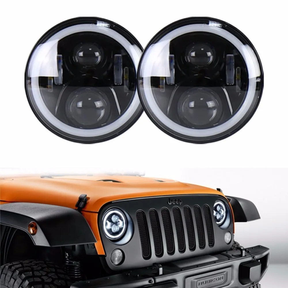 7INCH 50W LED Headlights High / Low With White DRL Amber Turn Signal Halo 12V 24V For 97-15 Wrangler JK FJ Cruiser
7INCH 50W LED Headlights High / Low With White DRL Amber Turn Signal Halo 12V 24V For 97-15 Wrangler JK FJ Cruiser