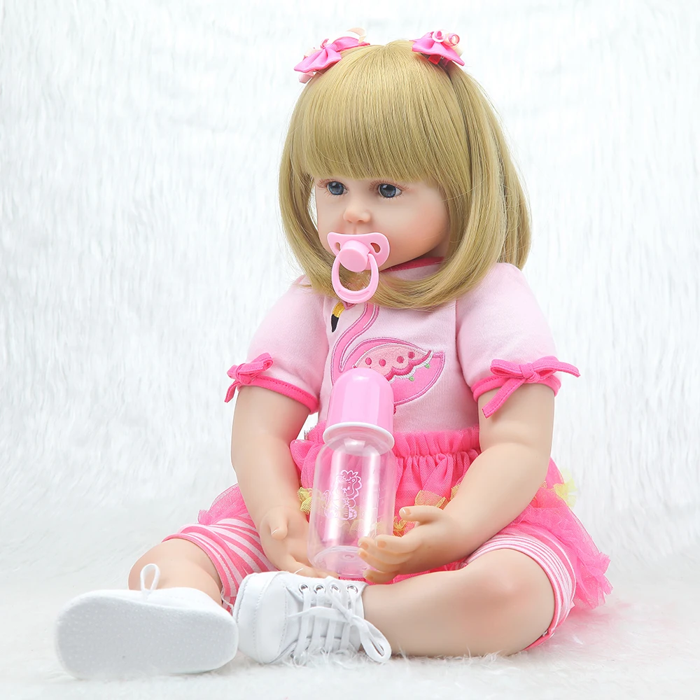 Forrsdor 58cm new arrival short blonde hair simulation baby girl with Flamingo Summer clothes silicone reborn baby dolls
Forrsdor 58cm new arrival short blonde hair simulation baby girl with Flamingo Summer clothes silicone reborn baby dolls