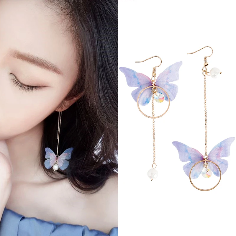Korean Retro Asymmetric Butterfly Imitation Pearl Earrings Fashion Round Flower Brincos Long Statement Wings Earrings Jewelry
Korean Retro Asymmetric Butterfly Imitation Pearl Earrings Fashion Round Flower Brincos Long Statement Wings Earrings Jewelry