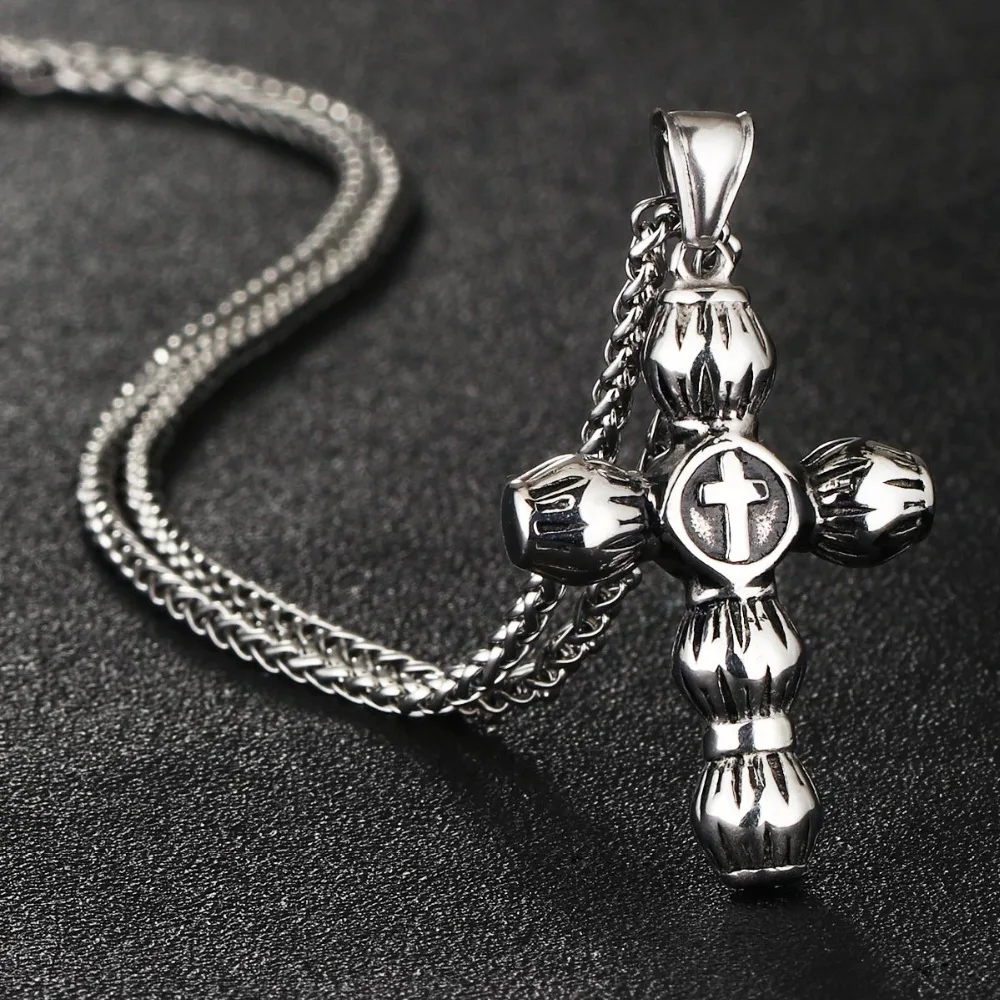 Top Quality Men Punk Cross Pendants&Necklaces Silver Tone Stainless Steel Link Chains Necklaces Fashion Jewelry Accessory NC022
Top Quality Men Punk Cross Pendants&Necklaces Silver Tone Stainless Steel Link Chains Necklaces Fashion Jewelry Accessory NC022