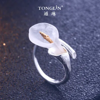 Real 925 Sterling Silver Natural Handmade Designer Fine Jewelry Adjustable Flower Rings Women Bijoux Calla Lily Flower Ring
Real 925 Sterling Silver Natural Handmade Designer Fine Jewelry Adjustable Flower Rings Women Bijoux Calla Lily Flower Ring