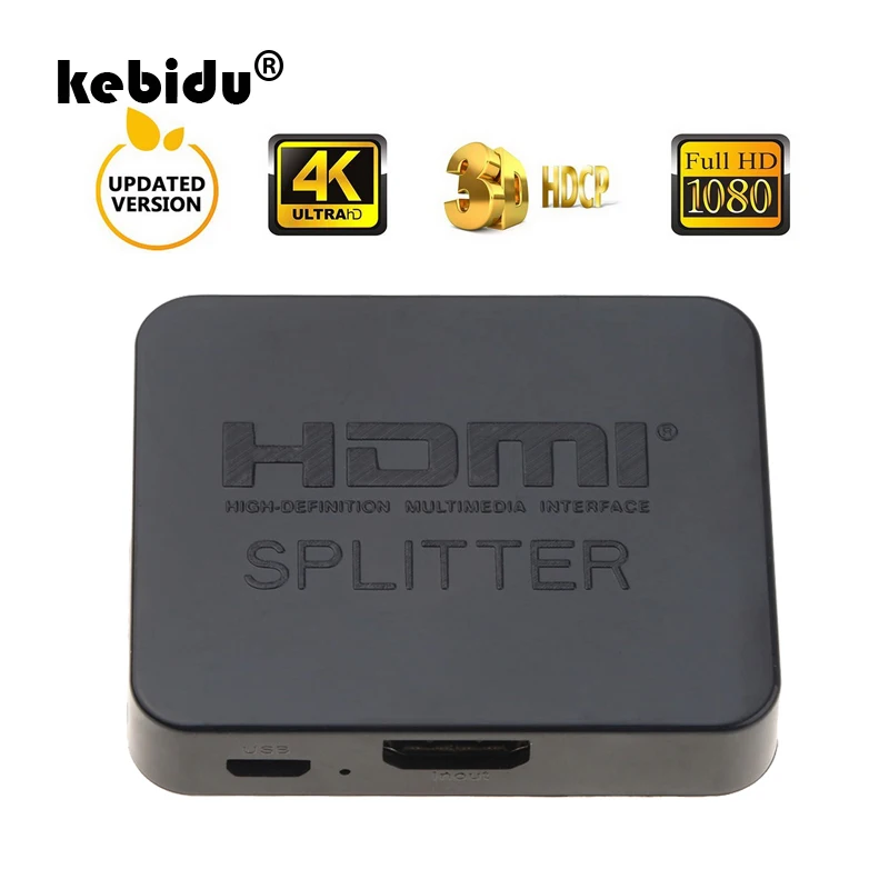 Разветвитель kebidu Full HD 1080p HDCP 4K HDMI переключатель 1x2 разделение 1 вход 2 выхода