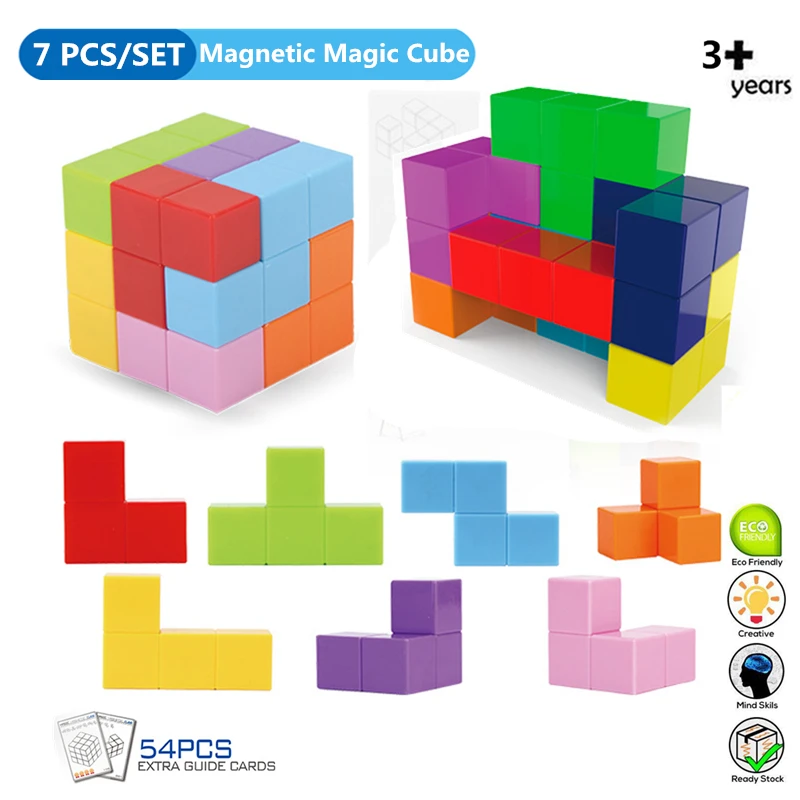 7pcs DIY Magnet Toys Magnetic Magic Cube Building Blocks Magical Square Assemble Bricks Educational Kids Toy For Children Gifts
7pcs DIY Magnet Toys Magnetic Magic Cube Building Blocks Magical Square Assemble Bricks Educational Kids Toy For Children Gifts