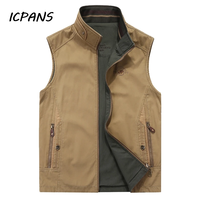 ICPANS Vests Men Stand Collar Reversible Vest Photography Military Sleeveless Jacket gilet homme Big Size 4X; 5XL
ICPANS Vests Men Stand Collar Reversible Vest Photography Military Sleeveless Jacket gilet homme Big Size 4X; 5XL