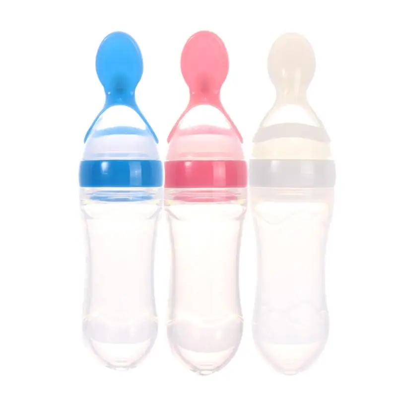90ml Infant Silicone Baby Feeding With Spoon Food Rice Cereal Bottle Baby Feeding Toddler Silicone milk Bottles Safe Food Supply
90ml Infant Silicone Baby Feeding With Spoon Food Rice Cereal Bottle Baby Feeding Toddler Silicone milk Bottles Safe Food Supply