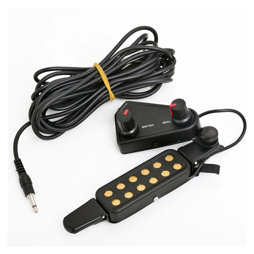 Professional 12-hole Acoustic Guitar Sound Hole Pickup Amplifier Magnetic Transducer with Tone Volume Controller Audio Cable New
Professional 12-hole Acoustic Guitar Sound Hole Pickup Amplifier Magnetic Transducer with Tone Volume Controller Audio Cable New