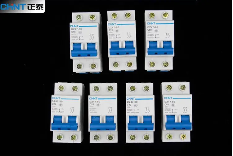 CHINT Brand DZ47-60 C10 2P AC Circuit Breaker AC 400V 40A Lighting Distribution System with over current and Leakage protection
CHINT Brand DZ47-60 C10 2P AC Circuit Breaker AC 400V 40A Lighting Distribution System with over current and Leakage protection