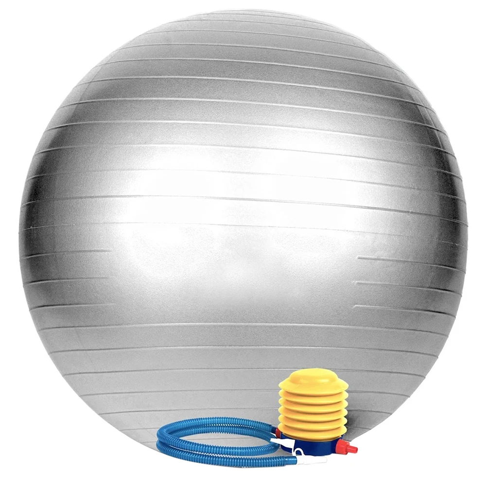 PVC Exercise Ball Anti Burst Tested 65cm Balance Stability Yoga Ball 800g with Hand Pump Plugs for Workout Fitness (Silver)
PVC Exercise Ball Anti Burst Tested 65cm Balance Stability Yoga Ball 800g with Hand Pump Plugs for Workout Fitness (Silver)
