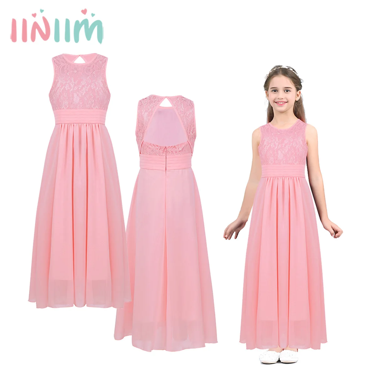 iiniim Chiffon Sleeveless Cutout Back Side Split Flower Girl Dress Wedding Bridesmaid Princess Dresses Kids Birthday Party Dress
iiniim Chiffon Sleeveless Cutout Back Side Split Flower Girl Dress Wedding Bridesmaid Princess Dresses Kids Birthday Party Dress