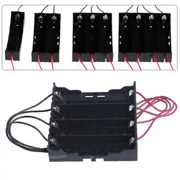 New DIY 18650 Battery Box Black Plastic Batterries Holder Storage Case For 1x/2x/3x/4x 18650 rechargeable battery With Wire Lead