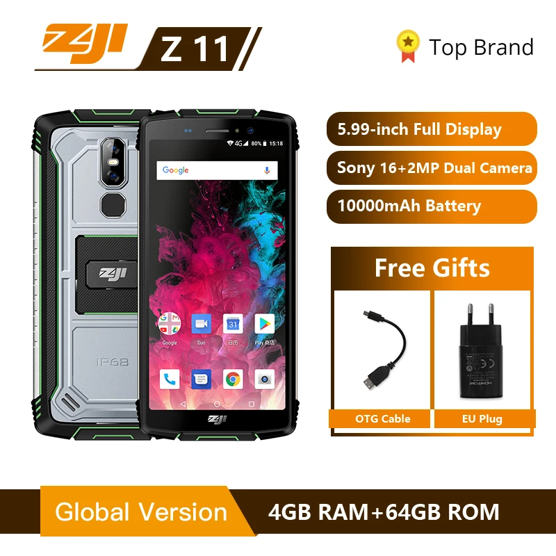 HOMTOM ZJI ZOJI Z11 IP68 Waterproof Dustproof 10000mAh Smartphone 4GB 64GB Octa Core Cell Phone 5.99" Face ID 4G Mobile Phone
HOMTOM ZJI ZOJI Z11 IP68 Waterproof Dustproof 10000mAh Smartphone 4GB 64GB Octa Core Cell Phone 5.99" Face ID 4G Mobile Phone