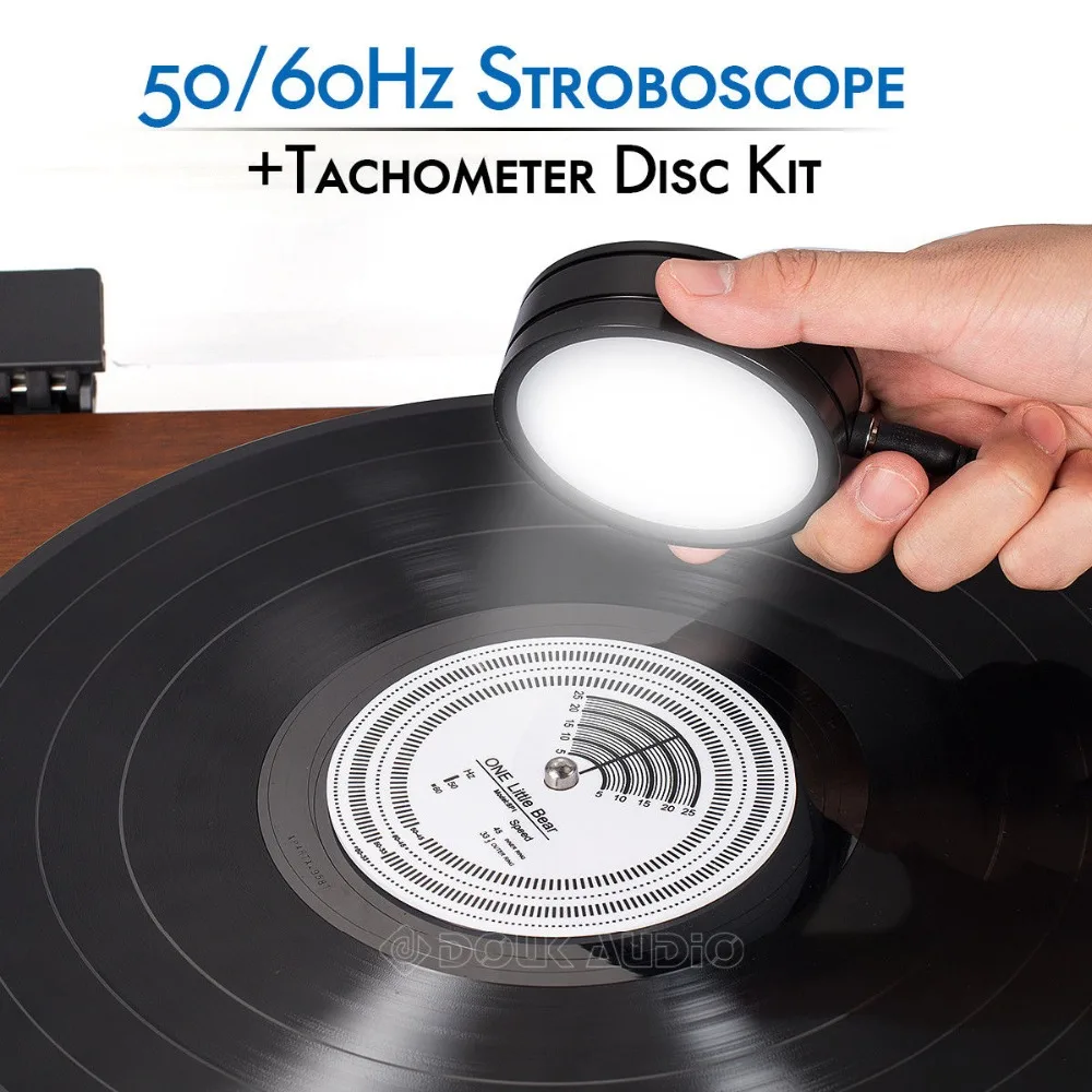50/60Hz Stroboscopic Speed Strobe Lamp tester+Tachometer Disc for Turntable LP Records 
50/60Hz Stroboscopic Speed Strobe Lamp tester+Tachometer Disc for Turntable LP Records