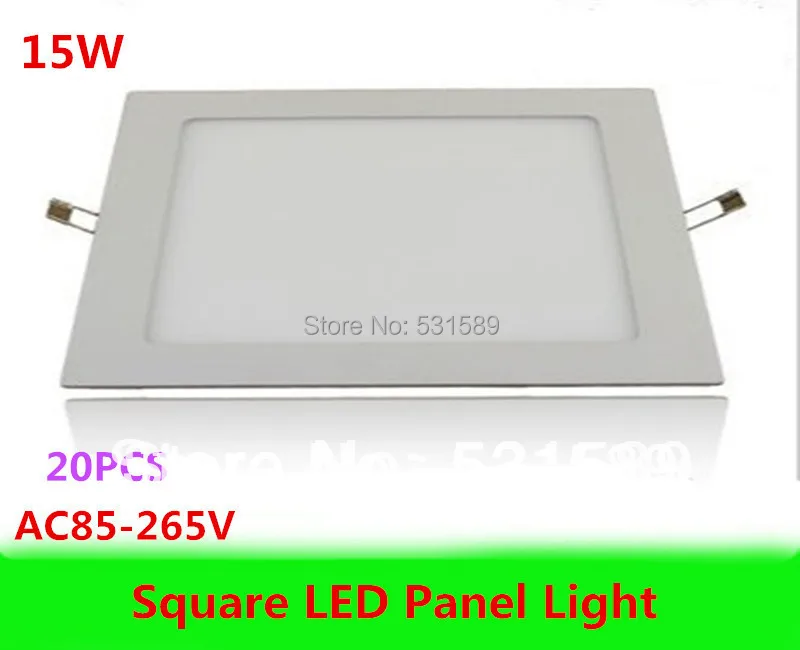DHLFree shipping 20pcs 15W Led Panel Light AC85-265V Square ceiling 1200lumens For Home Garden Party Living Bed Room | Освещение
