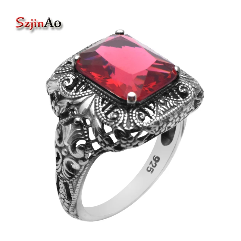 Szjinao Sale Fashion AAA Jewelry Retro Women Wedding Ruby & 925 Sterling Silver Ring Vintage Engagement Rings
Szjinao Sale Fashion AAA Jewelry Retro Women Wedding Ruby & 925 Sterling Silver Ring Vintage Engagement Rings