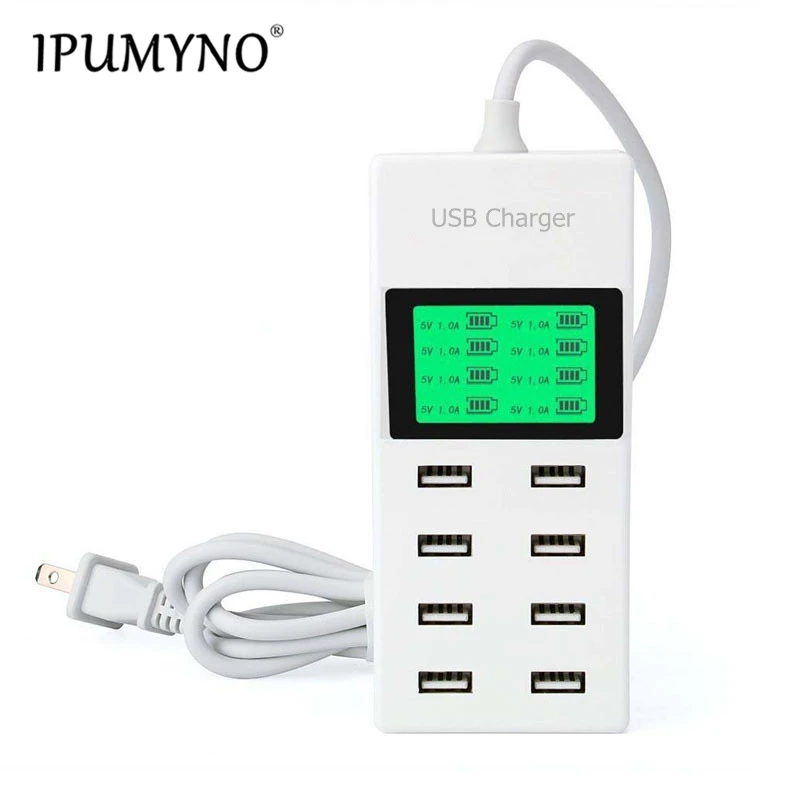 IPUMYNO 8 Port USB Phone Charger LED Display EU/US Plug Smart Adapter Fast Charging for Xiaomi iPhone 7 8 iPad Wall Charger
IPUMYNO 8 Port USB Phone Charger LED Display EU/US Plug Smart Adapter Fast Charging for Xiaomi iPhone 7 8 iPad Wall Charger