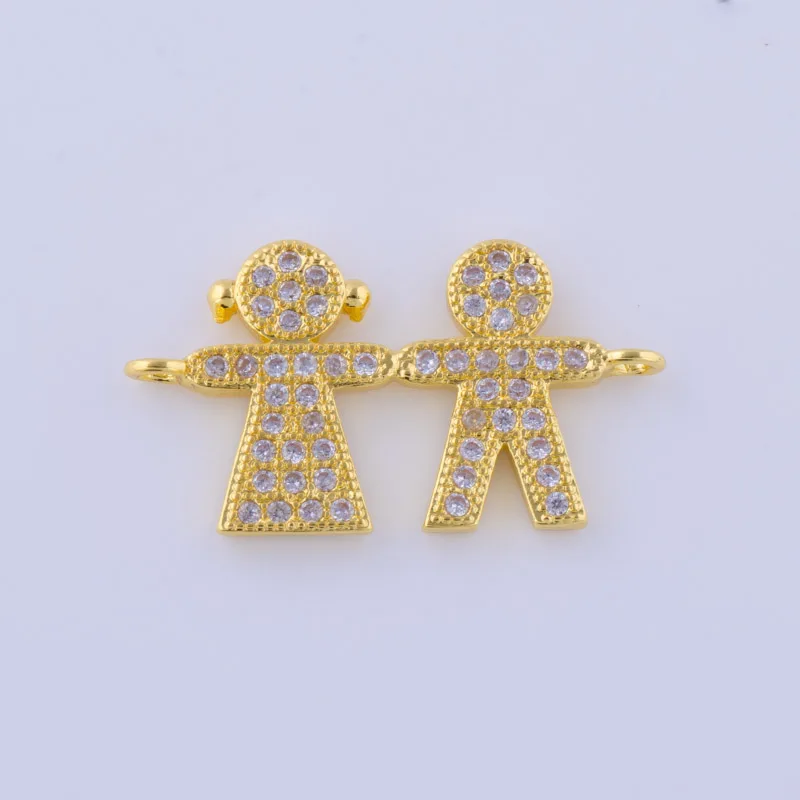 Micro Pave Cubic AAA Zirconia Jewelry Findings Boy Girl Connector Copper Metal Charm For Necklace&Bracelet Handmade DIY Craft
Micro Pave Cubic AAA Zirconia Jewelry Findings Boy Girl Connector Copper Metal Charm For Necklace&Bracelet Handmade DIY Craft