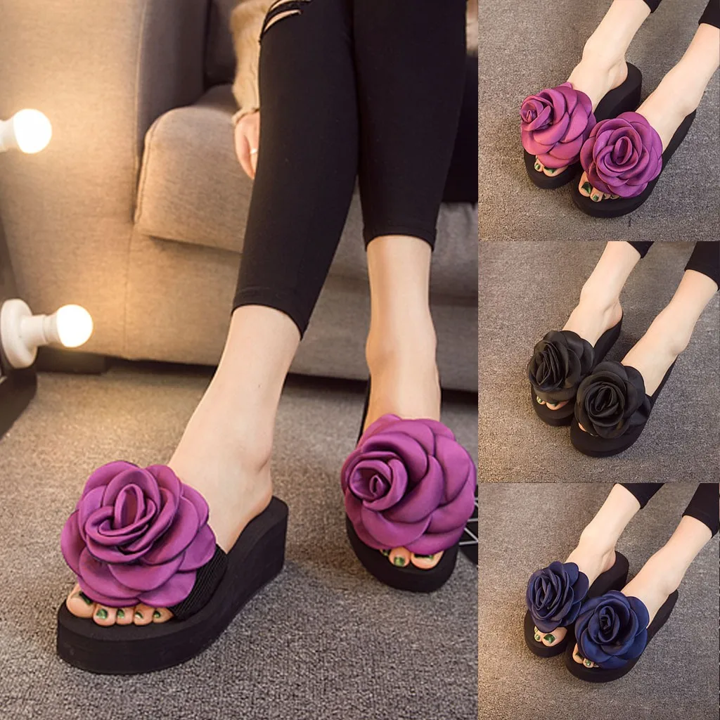 High Heel Rose Flower sandals Women Summer Slippers Beach Walk Shoes Slippers Elastic band Round Toe Seaside Slides 3 colors
High Heel Rose Flower sandals Women Summer Slippers Beach Walk Shoes Slippers Elastic band Round Toe Seaside Slides 3 colors