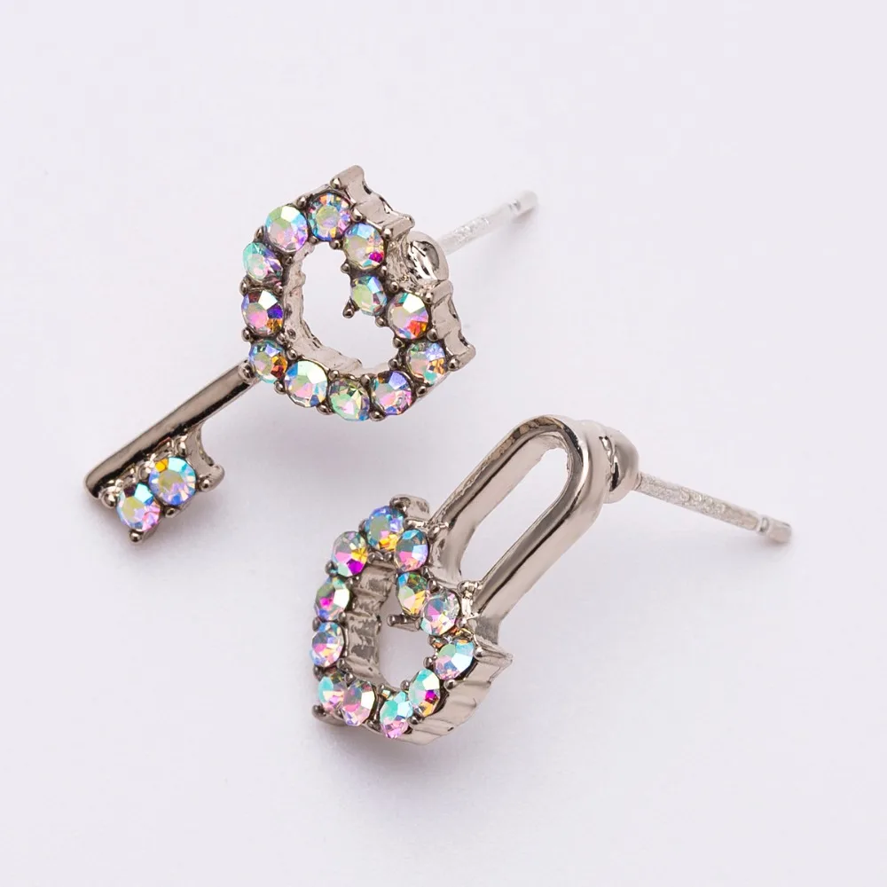 S925 Silver Needle Korean 2019 Trendy Rhinestone Love Lock Key Irregular Earrings For Women Fashion Multicolor Jewelry Brincos
S925 Silver Needle Korean 2019 Trendy Rhinestone Love Lock Key Irregular Earrings For Women Fashion Multicolor Jewelry Brincos