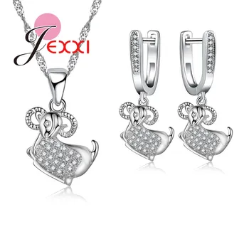 1 Set Wholesale Cute Animal Goat Necklace Pendant For Women Simple Fashion Silver Earrings Jewelry Best Friend Souvenir
1 Set Wholesale Cute Animal Goat Necklace Pendant For Women Simple Fashion Silver Earrings Jewelry Best Friend Souvenir
