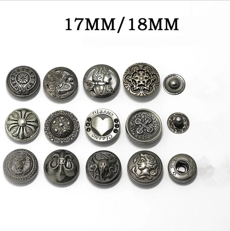 17mm/18mm Metal Snap Fastener Press Stud Buttons Poppers Leather Craft Magnet Button Jeans Button Clothing Accessory
17mm/18mm Metal Snap Fastener Press Stud Buttons Poppers Leather Craft Magnet Button Jeans Button Clothing Accessory