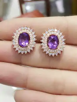 Natural amethyst stud earrings 925 silver natural blue topaz stone earrings round for women party fine round Earrings jewelry
Natural amethyst stud earrings 925 silver natural blue topaz stone earrings round for women party fine round Earrings jewelry