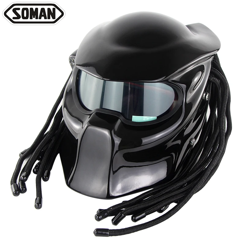 SOMAN Predator Helmet Street Motorcycle Helmet Iron man Full Face Casco with Braids&Strong Spotlights Personalized Helmet DOT
SOMAN Predator Helmet Street Motorcycle Helmet Iron man Full Face Casco with Braids&Strong Spotlights Personalized Helmet DOT