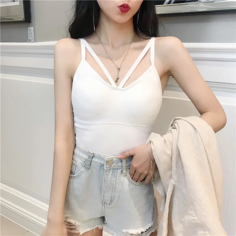Women Padded Cropped Sleeveless T-shirts Female Camisoles Crop Tops With Pads For Thin Girls
Women Padded Cropped Sleeveless T-shirts Female Camisoles Crop Tops With Pads For Thin Girls