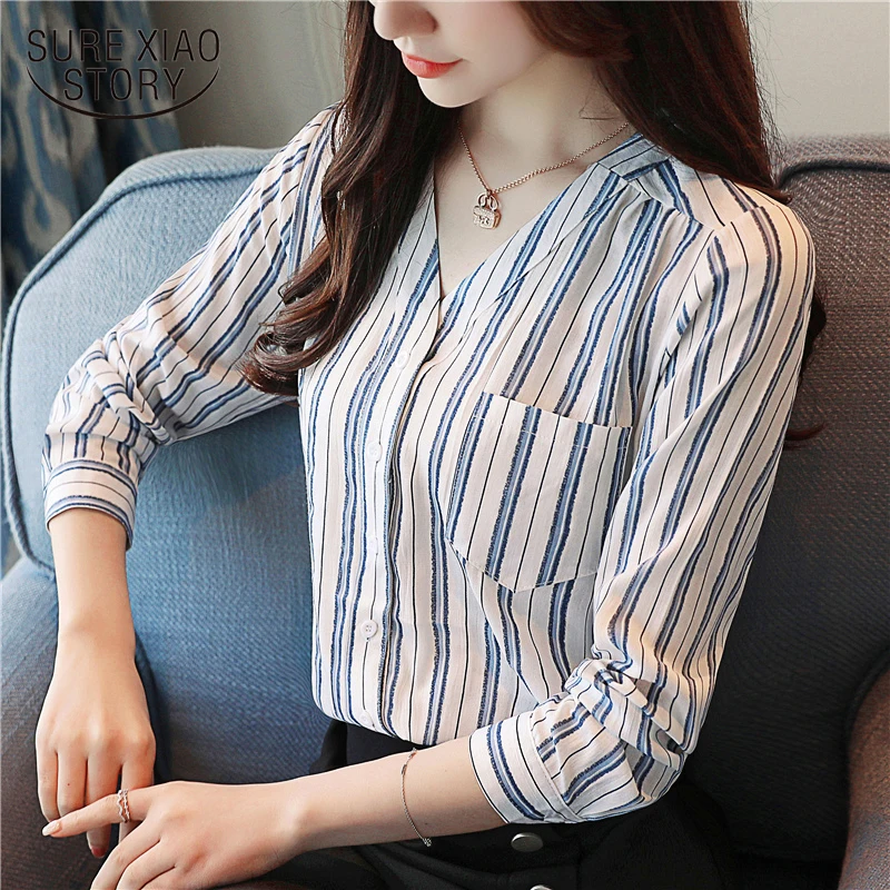 Fashion long sleeve blouse striped shirt female clothes Cotton and linen loose 2018 women's tops and blouses office lady 0954 40
Fashion long sleeve blouse striped shirt female clothes Cotton and linen loose 2018 women's tops and blouses office lady 0954 40