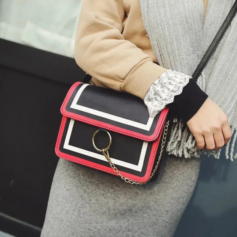 Simple Button Lock Shoulder Messenger Women Contrast Iron Chain Versatile Retro Handbag Crossbody Bag 2019 bolsa feminina
Simple Button Lock Shoulder Messenger Women Contrast Iron Chain Versatile Retro Handbag Crossbody Bag 2019 bolsa feminina