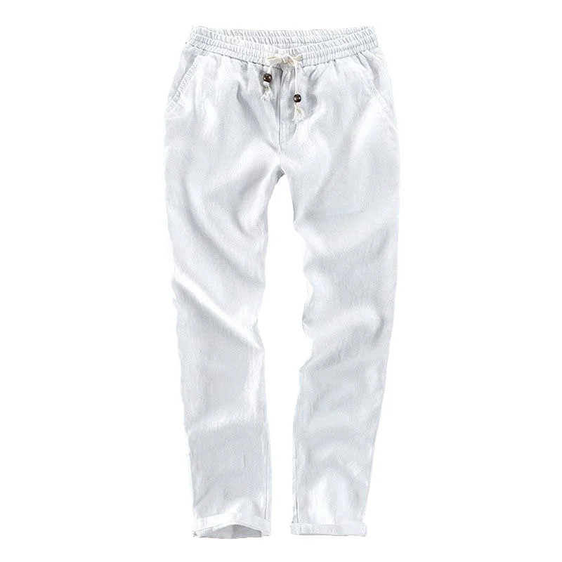MFERLIER pant men Summer For waist 77-102cm Casual Linen Long pants 5 colors |