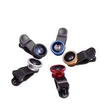 Fisheye Lens 3 in 1 mobile phone clip lenses fish eye wide angle macro camera lens for iphone 6s plus 5s/5 xiaomi huawei lenovo