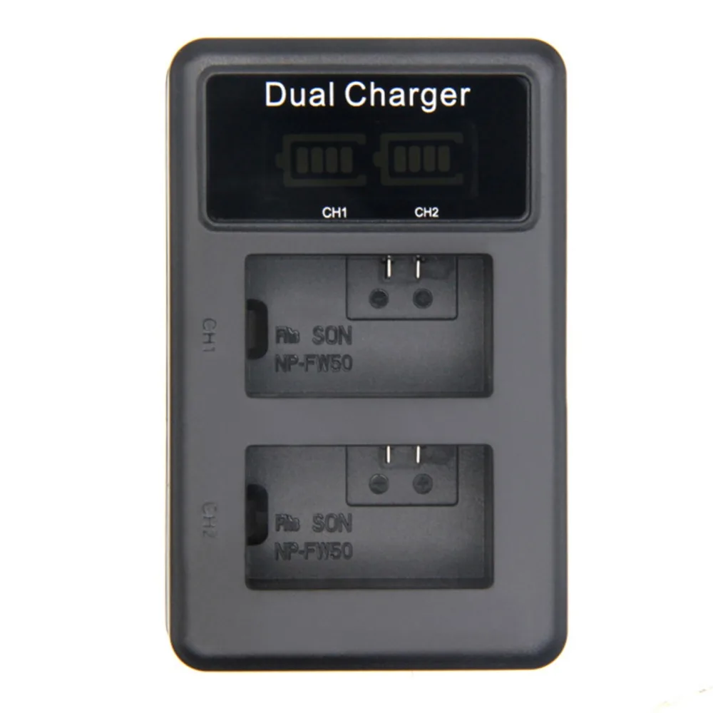 LCD USB Dual Charger Camera Battery Charger for NP-FW50 Sony A6000 5100 a3000 a35 A55 a7s II alpha 55 alpha 7 A
LCD USB Dual Charger Camera Battery Charger for NP-FW50 Sony A6000 5100 a3000 a35 A55 a7s II alpha 55 alpha 7 A