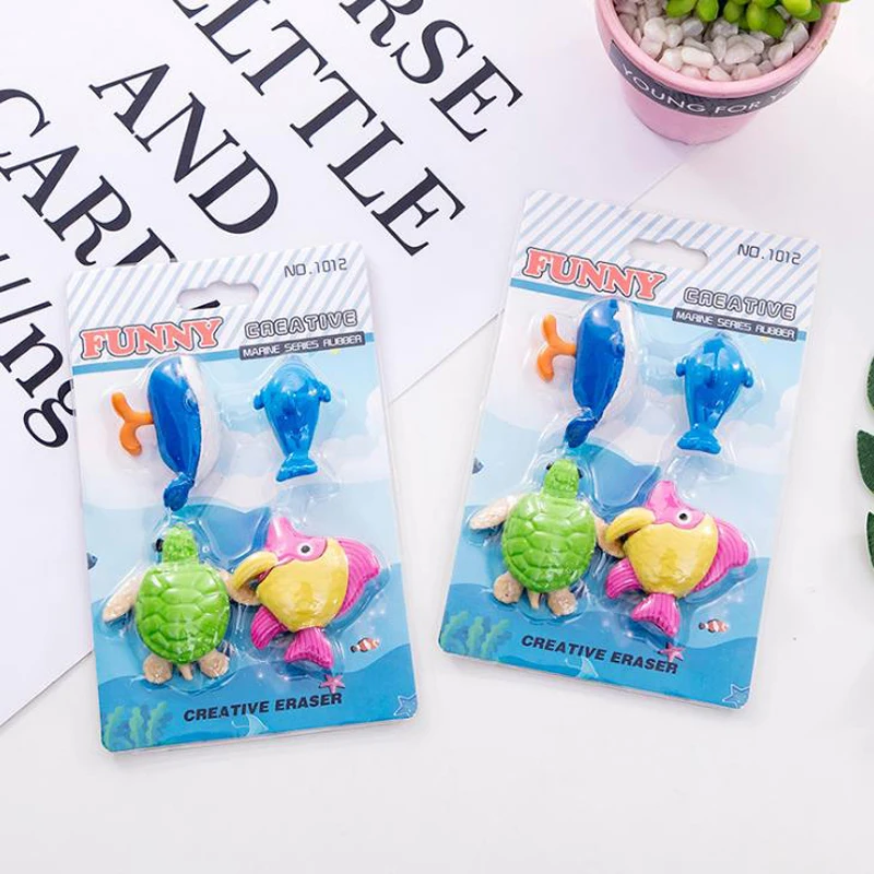 4 Pcs/pack Kawaii Mini Sea Animal Fish Tortoise Whale Shark Rubber Pencil Erasers Korean Stationery School Papelaria Kids Gifts
4 Pcs/pack Kawaii Mini Sea Animal Fish Tortoise Whale Shark Rubber Pencil Erasers Korean Stationery School Papelaria Kids Gifts