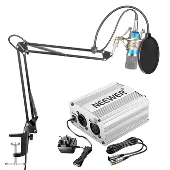 Neewer NW-700 Condenser Microphone Kit - Mic(Blue) 48V Phantom Power Supply(Silver) NW-35 Boom Arm Stand with Shock Mount
Neewer NW-700 Condenser Microphone Kit - Mic(Blue) 48V Phantom Power Supply(Silver) NW-35 Boom Arm Stand with Shock Mount