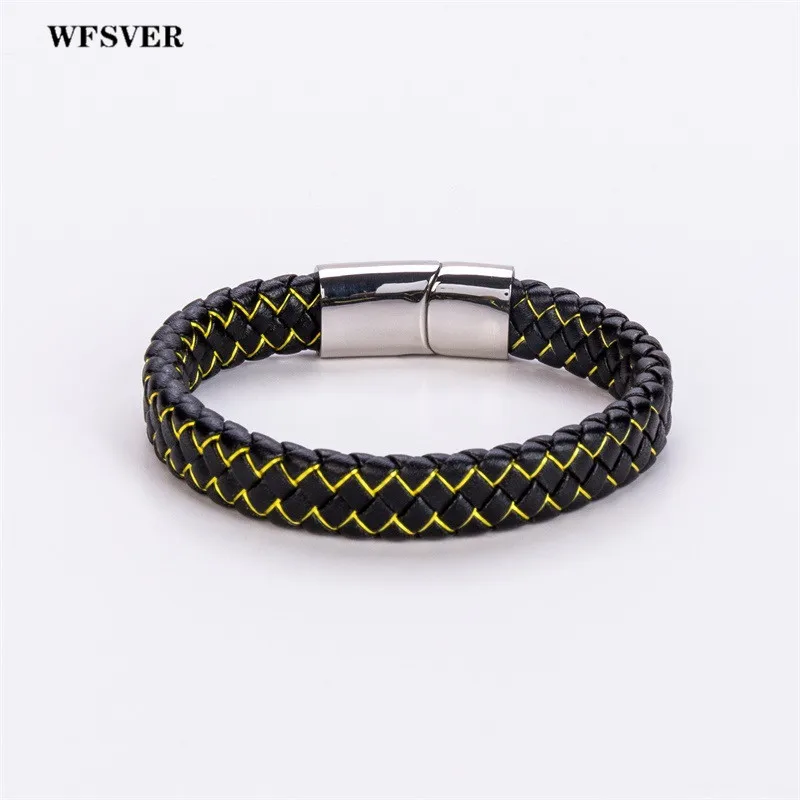 WFSVER Men Punk Black Brown Braided Wide Leather Bracelet for Men Stainless Steel Magnetic Clasp Fashion Bangles Jewelry Gifts
WFSVER Men Punk Black Brown Braided Wide Leather Bracelet for Men Stainless Steel Magnetic Clasp Fashion Bangles Jewelry Gifts