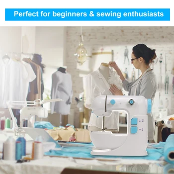 Mini Sewing Machine Adjustable Double Speed Double Thread Wide Table Cut Wire LED Light Free Arm U-shaped for Sleeves with Pedal
Mini Sewing Machine Adjustable Double Speed Double Thread Wide Table Cut Wire LED Light Free Arm U-shaped for Sleeves with Pedal