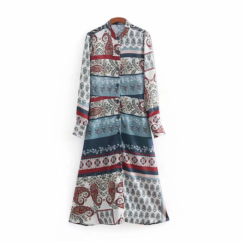 Women Chic Prints Midi Dress Long Sleeve Elastic Waist Female Casual Mid Calf Dresses Retro A Line Dresses FFZYQ151
Women Chic Prints Midi Dress Long Sleeve Elastic Waist Female Casual Mid Calf Dresses Retro A Line Dresses FFZYQ151