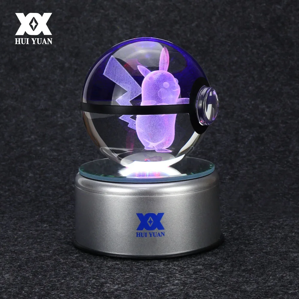 Pikachu 3D Crystal Ball Lamp Desktop Decoration Glass Ball Night Light LED Colorful Rotate Base Creative Gift HUI YUAN Brand
Pikachu 3D Crystal Ball Lamp Desktop Decoration Glass Ball Night Light LED Colorful Rotate Base Creative Gift HUI YUAN Brand