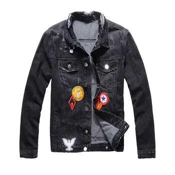 Mcikkny Fashion Men's Pattern Printed Denim Jackets Black Ripped Jean Jackets Distressed Streetwear Coats For Male Retro
Mcikkny Fashion Men's Pattern Printed Denim Jackets Black Ripped Jean Jackets Distressed Streetwear Coats For Male Retro