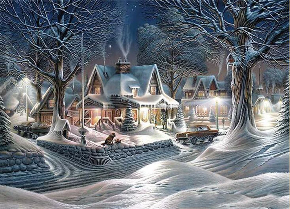 5D Diamond Painting Cross Stitch Set Mosaic Embroidery Christmas Snow House Landscape Needlework Intellectual Wall Decor Sticker
5D Diamond Painting Cross Stitch Set Mosaic Embroidery Christmas Snow House Landscape Needlework Intellectual Wall Decor Sticker